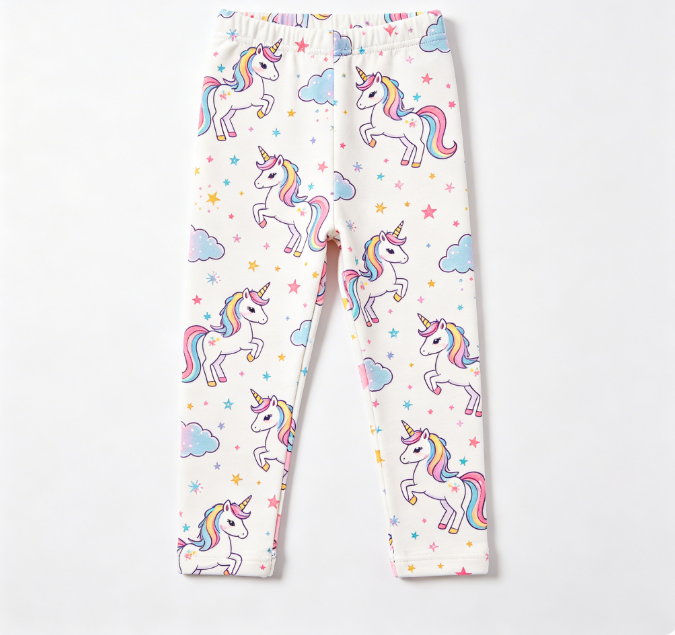 Kids Girls Magical Unicorn Print Cotton Leggings